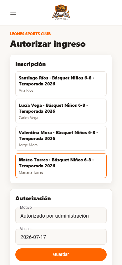 Admin Accesos Autorizacion Enrollment 001