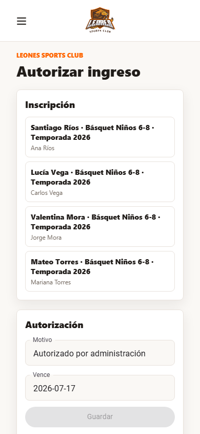 Admin Accesos Autorizacion
