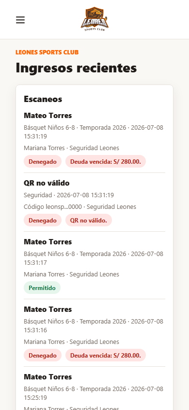 Admin Accesos Eventos